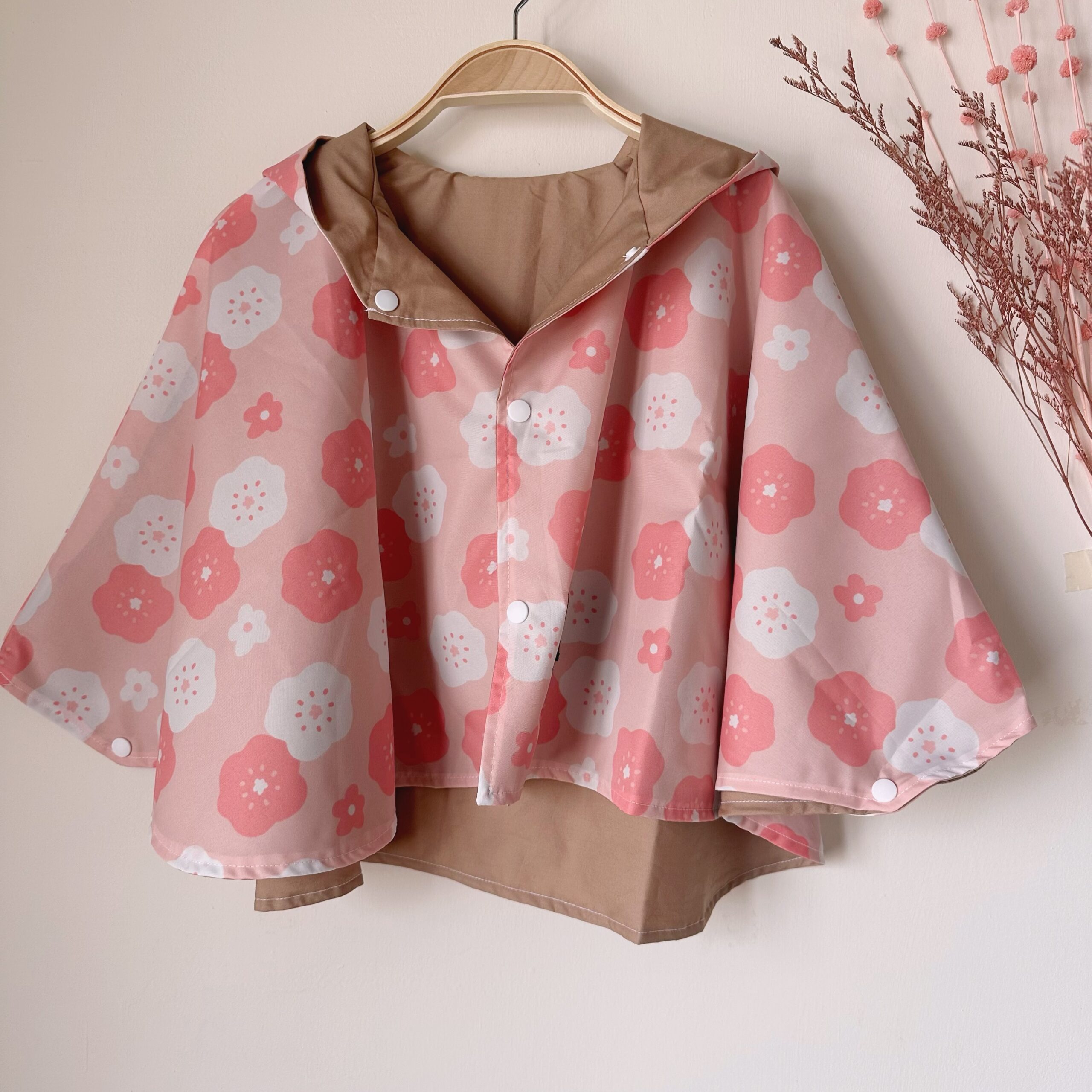 花兒防風防雨斗篷