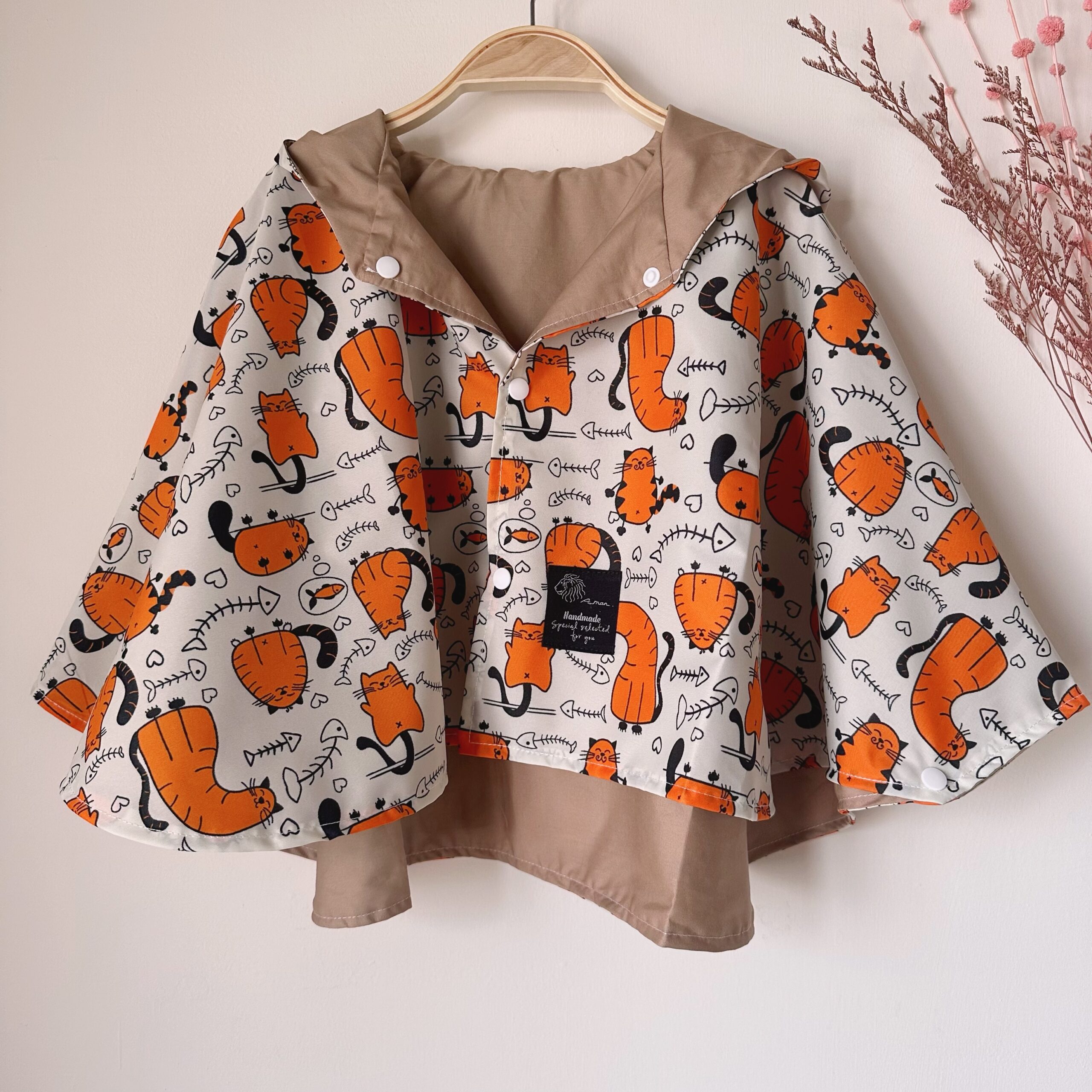 橘喵防風防雨斗篷