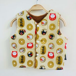 新春到 | 招財貓雙面穿背心(米色燙金)