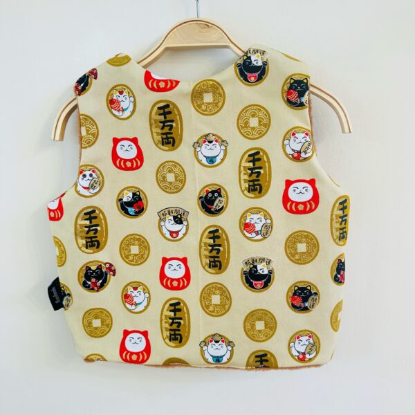 新春到 | 招財貓雙面穿背心(米色燙金)