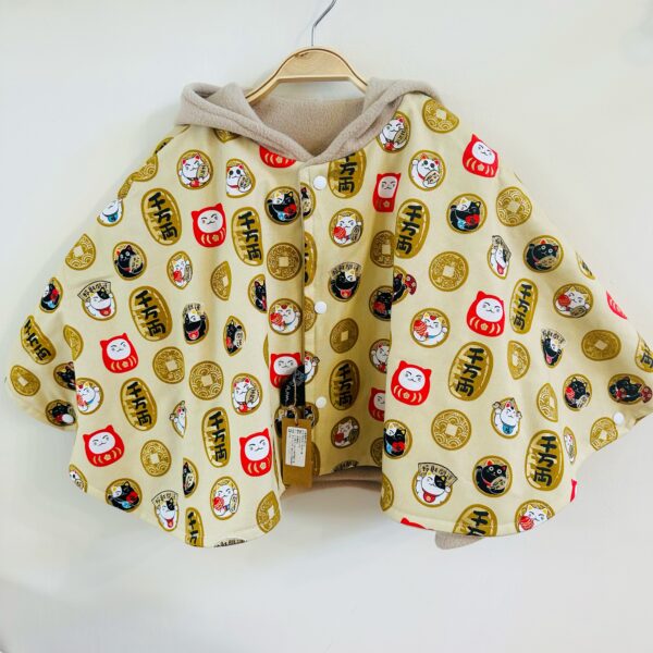 新春到 | 招財貓刷毛精靈斗篷(米色燙金)