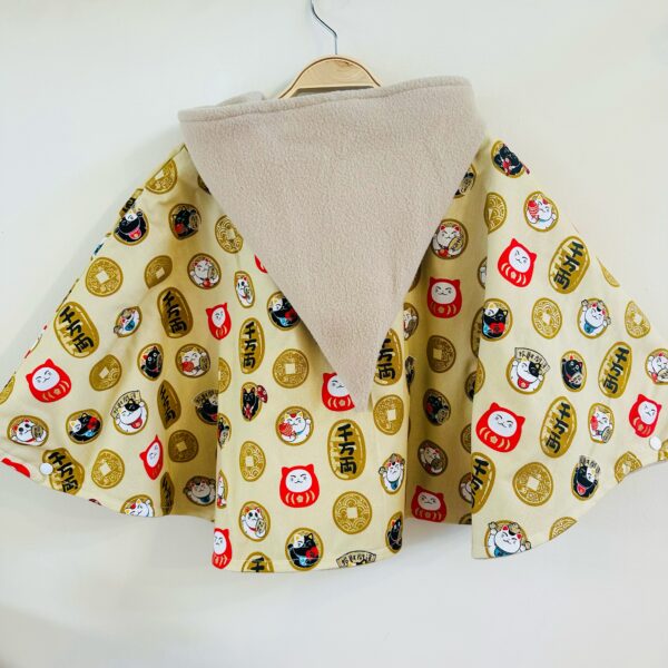 新春到 | 招財貓刷毛精靈斗篷(米色燙金)