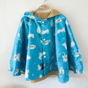 企鵝藍防風防雨斗篷