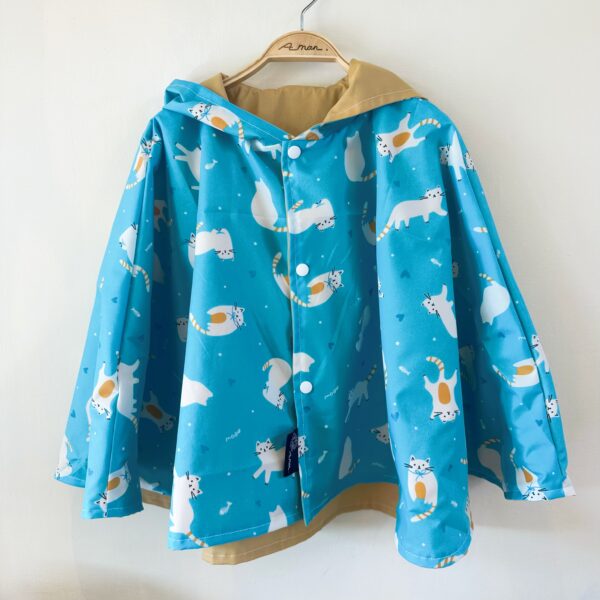 企鵝藍防風防雨斗篷