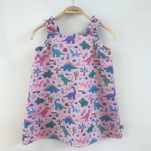 恐龍 肩帶洋裝 /長大可當上衣穿/