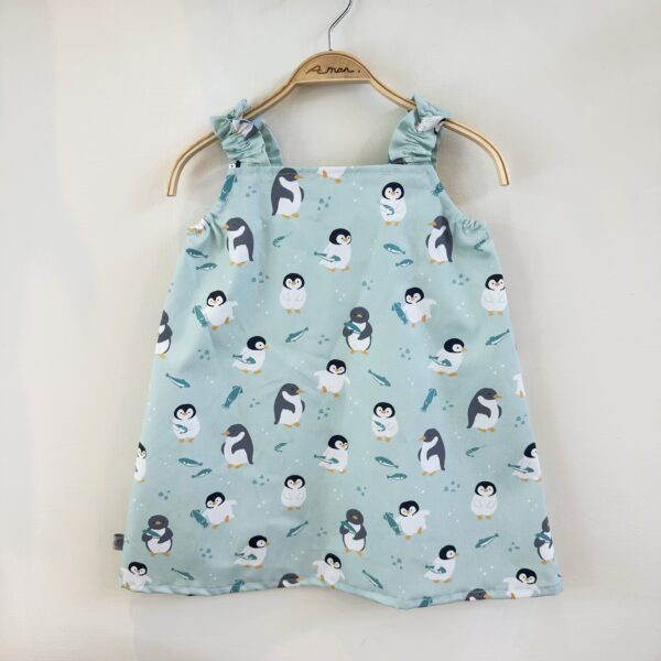企鵝綠 肩帶洋裝 /長大可當上衣穿/