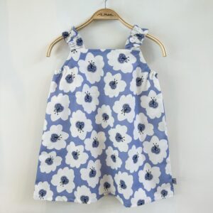 蝴蝶花紫 肩帶洋裝 /長大可當上衣穿/