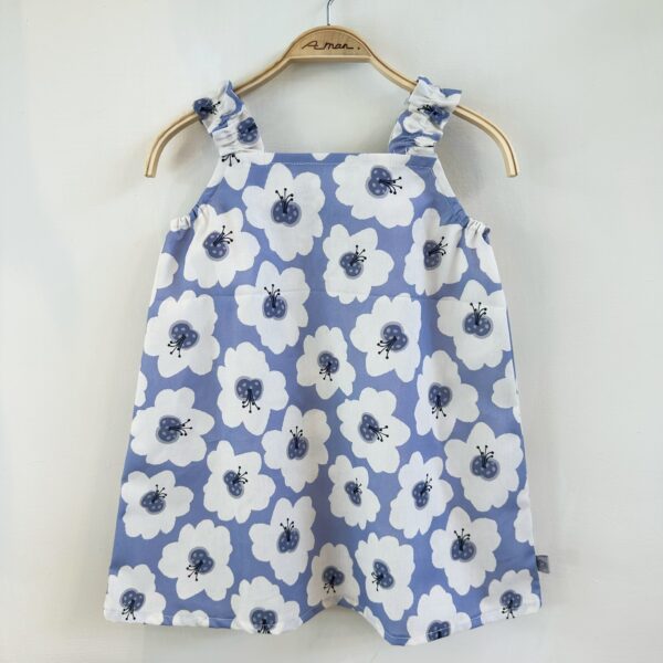 蝴蝶花紫 肩帶洋裝 /長大可當上衣穿/